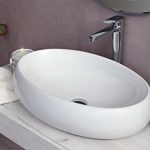 Yellowshop – Lavabo Da Appoggio Cm 60 x 41 Bacinella Lavandino Lavello In Ceramica Bianco Sanitari Bagno Design Moderno Modello Goa