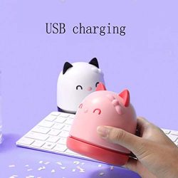 SYQS Carino Mini Tavolo Pulito, tenuto in Mano Portatile di Polvere Caricatore USB, pulitore Multifunzione Tastiera Pink 8