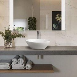 Gimify Lavabo d’appoggio in Ceramica Lavandino da Bagno senza Troppopieno per Bagno (33x40x14.5cm) 7