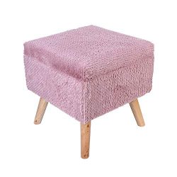 mfd Creative And Simple Household Low Stool, Solid Wood Square Stool, Detachable And Washable Cloth Stool 3