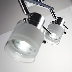 Faretti LED da soffitto orientabili I plafoniera moderna per bagno resistente agli spruzzi d’acqua I 2 luci I vetro e metallo cromato I incl. lampadine 2 x 5 W I 230 V I GU10 I IP44 4