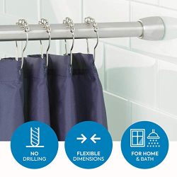 InterDesign 78570EU Asta Tenda Doccia, Metallo, Argento Opaco, 109-191 cm 3