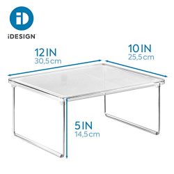 iDesign Organizer cucina, Piccolo scaffale cucina in plastica e metallo impilabile, Mensola cucina ideale per stoviglie e alimenti, trasparente e argento 4