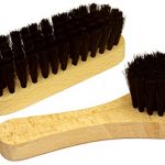 DELARA Piccola spazzola per le scarpe con setole naturali e spazzola per la crema. Completo di due pezzi. Colore: nero