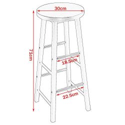 WOLTU Set Mobili da Bar Tavolo con 2 Sgabelli Alti Arredo per Cucina in Acciaio Legno BT17hei+BH130hei-2 9