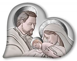 Lupia Capezzale Sacra Famiglia in Legno Heart The Kiss Ceramic Grey 50×65 cm