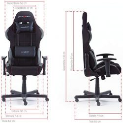 DX Racer5 sedia da gioco sedia da scrivania sedia da ufficio gaming chair nero/grigio 78 x 52 x 124-134 cm 7