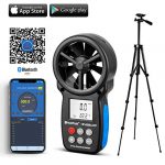 HoldPeak HP-866A Digital Anemometer Handheld CFM Meter with USB Connect – Wind Speed Meter Measures Wind Speed + Temperature + Dew Point + Air Flow Meter with Data Hold & USB & Relative Humidity