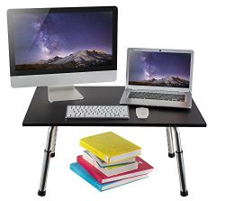 RICOO Supporto per Monitor Regolabile in Altezza modulare WM205 Piede tavola scrivania Ufficio Universale per Computer Portatile Laptop Altoparlante Schermo TV piedistallo Organizer in plastica Nero 5