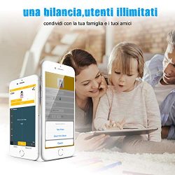 Bilancia Pesa Persona Digitale, Adoric Bilancia Pesapersone Impedenziometrica Diagnostica Bluetooth Wireless Digitale Misura con Peso,Grasso, Massa Muscolare, BMI, BMR, App per IOS e Andriod 9