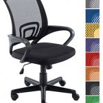 CLP Sedia Ufficio Genius in Rete Traspirante I Sedia Pc Ergonomica Girevole Regolabile I Sedia Studio Imbottita con Braccioli e Ruote I Carico Max 120 kg Nero