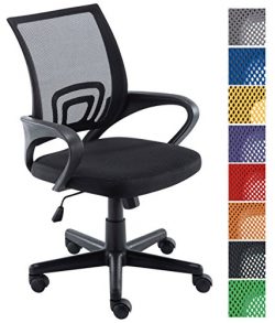 CLP Sedia Ufficio Genius in Rete Traspirante I Sedia Pc Ergonomica Girevole Regolabile I Sedia Studio Imbottita con Braccioli e Ruote I Carico Max 120 kg Nero