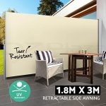 BOUDECH Tenda Laterale avvolgibile Parasole e frangivento 180x300cm con Struttura Inossidabile Interamente in Alluminio – Separè divisore frangivista da Giardino per Privacy e riservatezza. (Beige)