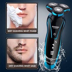 GARYSEEK Rasoio Elettrico Ricaricabile per Barba Elettrico Trimmer Macchina per rasatura Barba Uomo Rasoio Bagnato-Asciutto Doppio Uso Lavabile, 1159-blu 01 7