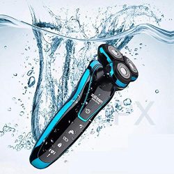 GARYSEEK Rasoio Elettrico Ricaricabile per Barba Elettrico Trimmer Macchina per rasatura Barba Uomo Rasoio Bagnato-Asciutto Doppio Uso Lavabile, 1159-blu 01 5