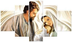 Lupia Quadro Sacro 5 Pezzi in Legno Vogue 66X115 cm Nativity Brown