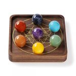 GEMWONDER, Set di 7 Pietre curative Reiki, 24 mm, Pietre Naturali per generatore di energia per bilanciare i Chakra e guarigione Reiki, per Decorare la casa, 24 mm