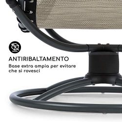 blumfeldt The Chiller – Sedia a Dondolo, Sedia da Giardino, Lettino, Sdraio, Pulizia Facile, Resistente alle Intemperie, Movimento Oscillante a 360°, ComfortMesh, Acciaio Tubolare, Beige 8