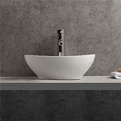 Gimify Lavabo d’appoggio in Ceramica Lavandino da Bagno senza Troppopieno per Bagno (33x40x14.5cm) 6