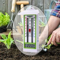 Termometro digitale massimo-minimo per serra, giardino, al chiuso o all’aperto, impermeabile IP65 5