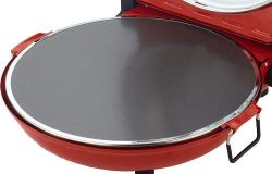 Sirge OSOLEMIO Forno PIZZA 1200 W – 400°C – [NOVITA’ Pietra refrattaria NERA] – Diam. 30cm – cuoce le pizze in 5 min. – DOPPIA RESISTENZA ad alta efficienza energetica. Timer 15 min 8