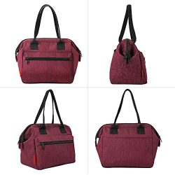 Esonmus 9L Borsa Termica Pranzo, Borsetta Porta Pranzo Termica, Borsa Frigo Tracolla, Tenuta Stagna per Lavoro e Picnic(Vino Rosso) 3