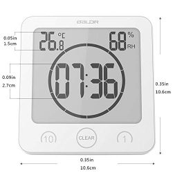 Soddyenergy Orologio Digitale LCD per Doccia, Orologio da Bagno Orologio da Doccia Impermeabile Orologio da Polso Temperatura umidità Orologio da Parete Orologio da Cucina Timer da Cucina (Bianca) 3