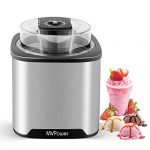 MVPOWER 2L Gelatiera, Macchina del Gelato IN ACCIAIO INOSSIDABILE per Yogurt Freddi e Sorbetti con Timer and con Funzione Ricette, Completamente Smontata per Facile da Pulire