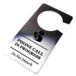 Origine Progettato Phone Call Meeting in Progress do Not Disturb Room Door Sign Argento Acrilico – per Hotel, B & BS e Presenta