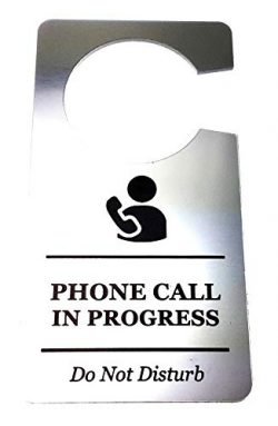 Origine Progettato Phone Call Meeting in Progress do Not Disturb Room Door Sign Argento Acrilico – per Hotel, B & BS e Presenta 5