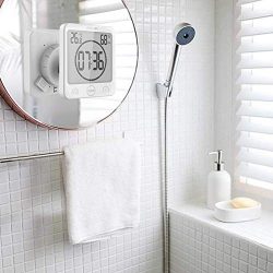 Soddyenergy Orologio Digitale LCD per Doccia, Orologio da Bagno Orologio da Doccia Impermeabile Orologio da Polso Temperatura umidità Orologio da Parete Orologio da Cucina Timer da Cucina (Bianca) 5