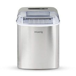 H.Koenig KB14 Macchina per ghiaccio, Fabbricatore cubetti 2 misure, 12 kg, Ciclo produttivo 10-13 minuti, Senza impianto idraulico, Acciaio Inox, 120W 3