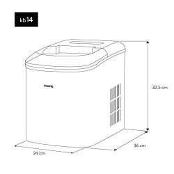 H.Koenig KB14 Macchina per ghiaccio, Fabbricatore cubetti 2 misure, 12 kg, Ciclo produttivo 10-13 minuti, Senza impianto idraulico, Acciaio Inox, 120W 8