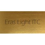 Kopierladen Targa porta con incisione personalizzata, plastica dorata metallizzata, 125 x 45 mm, rettangolare, testo inciso nero, carattere: Eras Light ITC