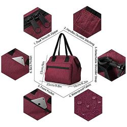 Esonmus 9L Borsa Termica Pranzo, Borsetta Porta Pranzo Termica, Borsa Frigo Tracolla, Tenuta Stagna per Lavoro e Picnic(Vino Rosso) 8