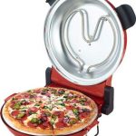 Sirge OSOLEMIO Forno PIZZA 1200 W – 400°C – [NOVITA’ Pietra refrattaria NERA] – Diam. 30cm – cuoce le pizze in 5 min. – DOPPIA RESISTENZA ad alta efficienza energetica. Timer 15 min