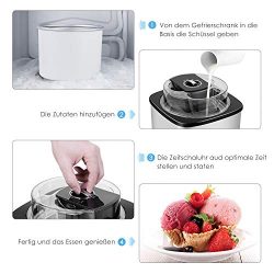 MVPOWER 2L Gelatiera, Macchina del Gelato IN ACCIAIO INOSSIDABILE per Yogurt Freddi e Sorbetti con Timer and con Funzione Ricette, Completamente Smontata per Facile da Pulire 3