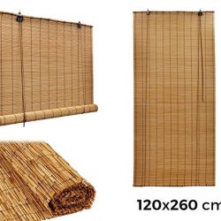 MEDIA WAVE store 202463 Tenda arella Bamboo con carrucola Resistente alle intemperie 120 x 260 cm